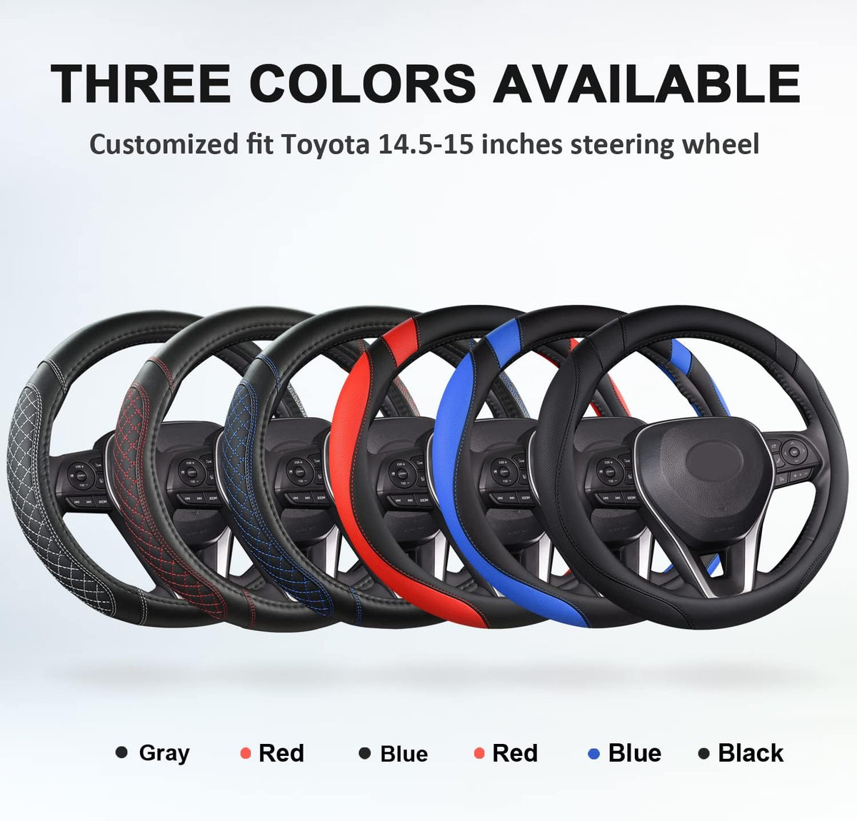West Llama Customized Auto Car Steering Wheel Cover for Toyota (Black)