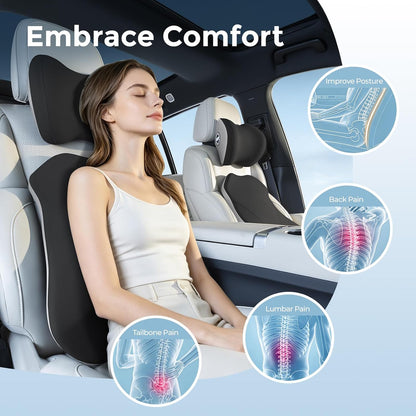 BABUR Lumbar Support Pillow for Car, Back Cushion Support for Driving Seat