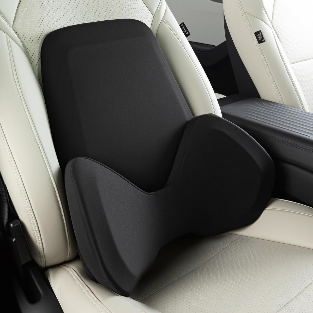 BEBAS Ergonomic Memory Foam Extended Lumbar Support Pillow for Car, Black