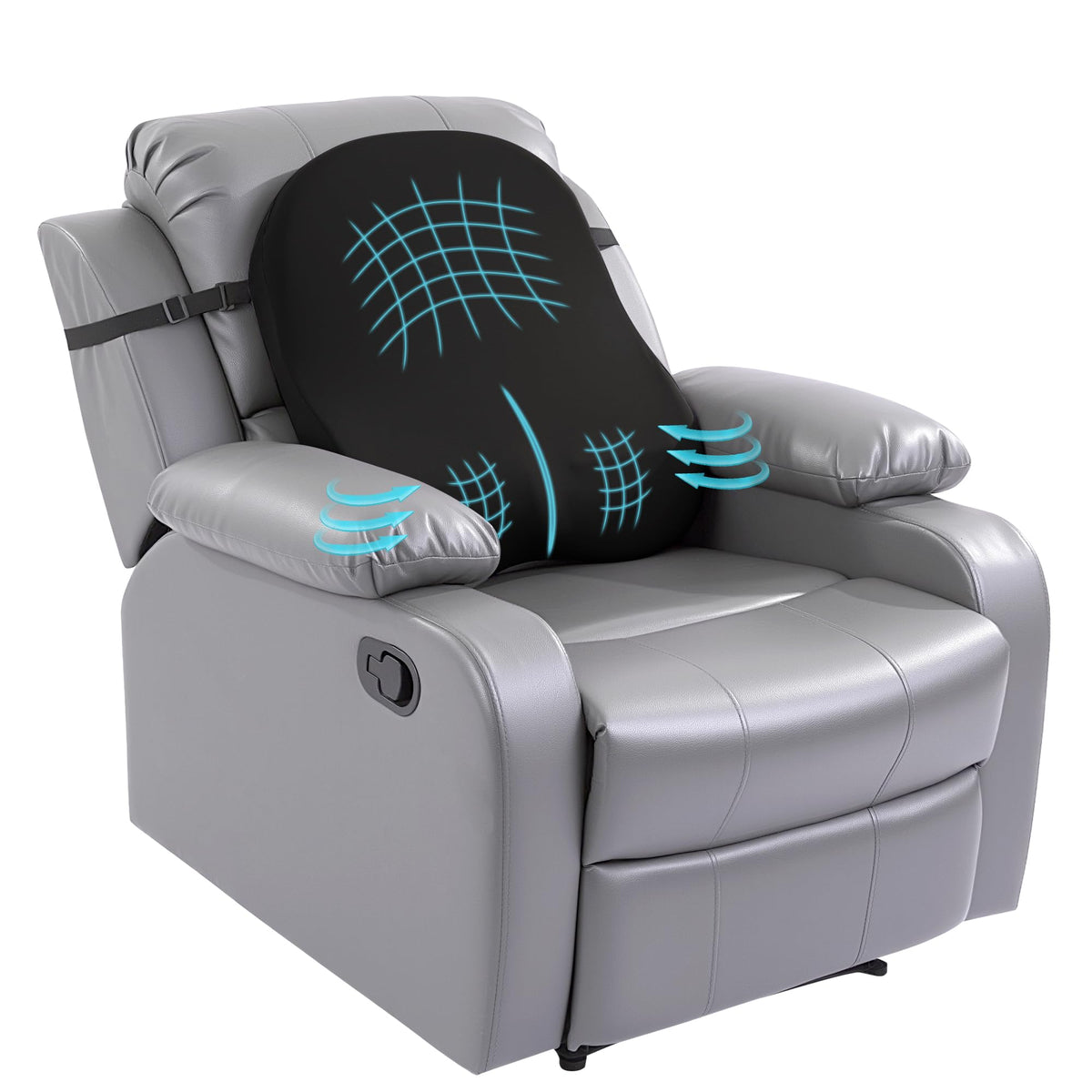HOMBYS Extra Long Lumbar Support Pillow for Recliner Chair, 50D Molded Memory Foam Back Support Cushion with Full Back Support, Ergonomic Design & Breathable Cover