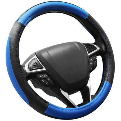 SEG Direct Black Microfiber Leather Auto Car Steering Wheel Cover 15 inch