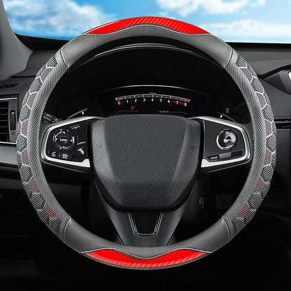 Blue Embroidery Butterfly Car Steering Wheel Cover,14.5-15 Inch Universal Leather Covers Breathable Anti-Slip Odorless Steering Wheels Accessories for Men Women