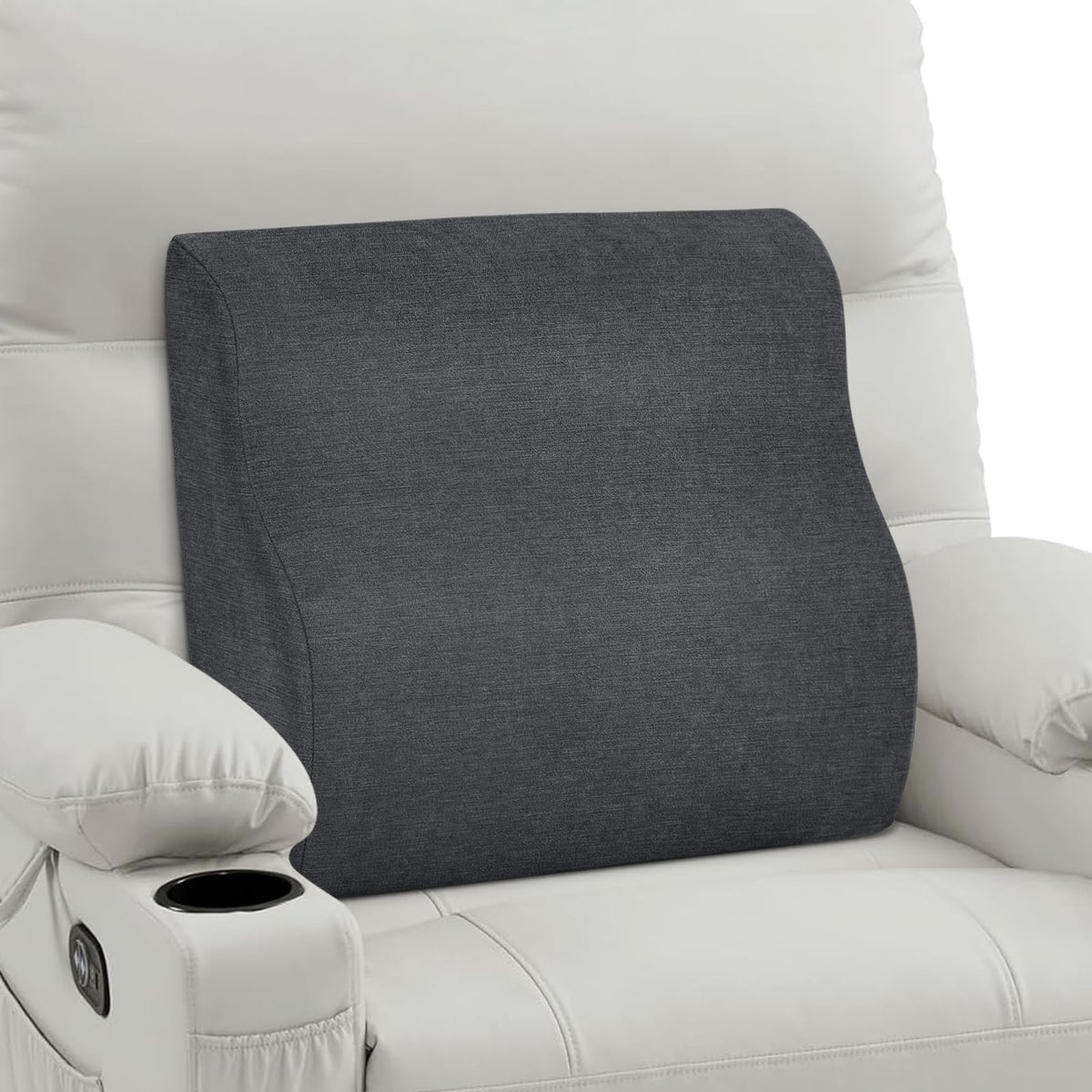 Back Support Pillow for Recliner Dual Layer Lumbar Support Pillow with Gel Memory Foam Ergonomic Orthopedic Couch Lumbar Cushions for Elderly Lower Back Pain Relief Washable Cover Brown