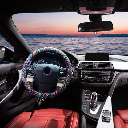 Valleycomfy Boho Steering Wheel Covers for Women Cloth Bohemian Universal