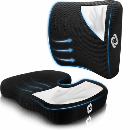 Samsonite Lumbar Support Pillow for Office Chair, Lower Back Support for Car, Back Pillow Desk Chair Cushion with Memory Foam, Improved Posture Backrest