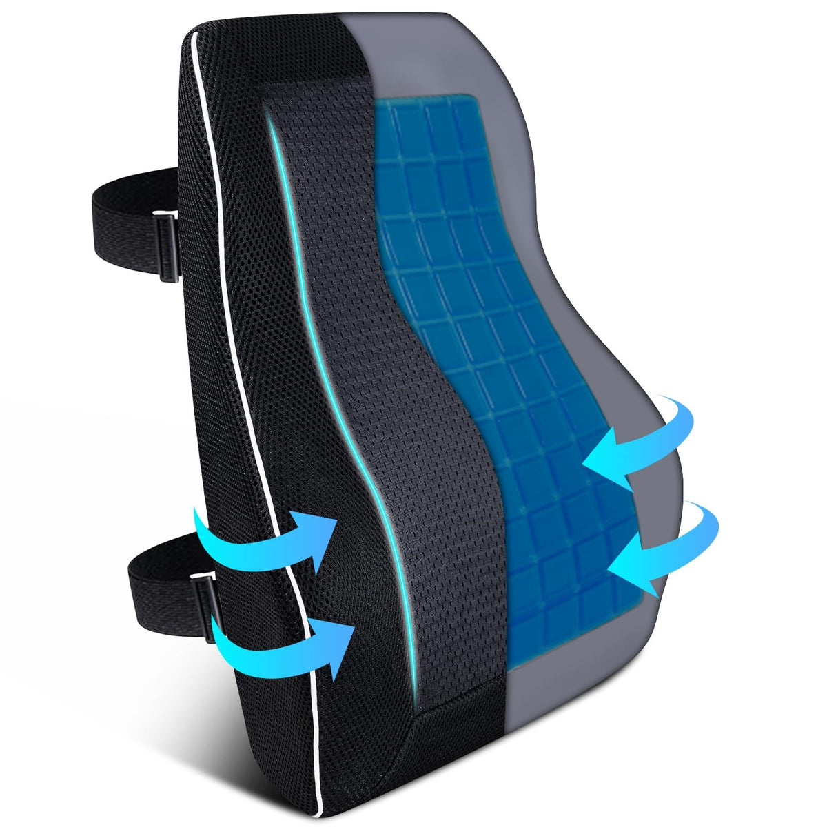 Niceeday Lumbar Support Pillow for Office Chair Car Back Support Pillow, Memory Foam Gaming Chair Desk Chair Back Cushion for Lower Back Pain Relief, Ergonomic Back Rest,Office Home Essentials
