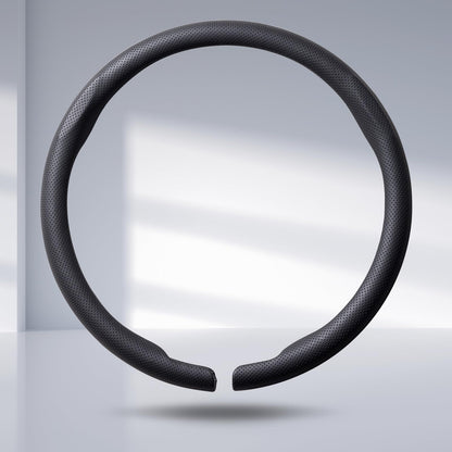 Steering Wheel Cover Carbon Fiber Car Steering Wheel Cover, Glossy Black