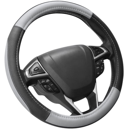 SEG Direct Black Microfiber Leather Auto Car Steering Wheel Cover 15 inch