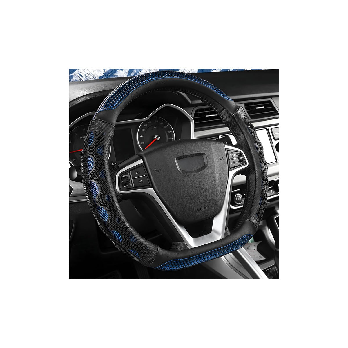 Car Steering Wheel Cover, 3D Honeycomb Anti-Slip Breathable, Red