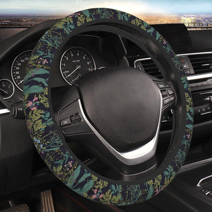 Black Leopard Cheetah Steering Wheel Cover for Women Girls