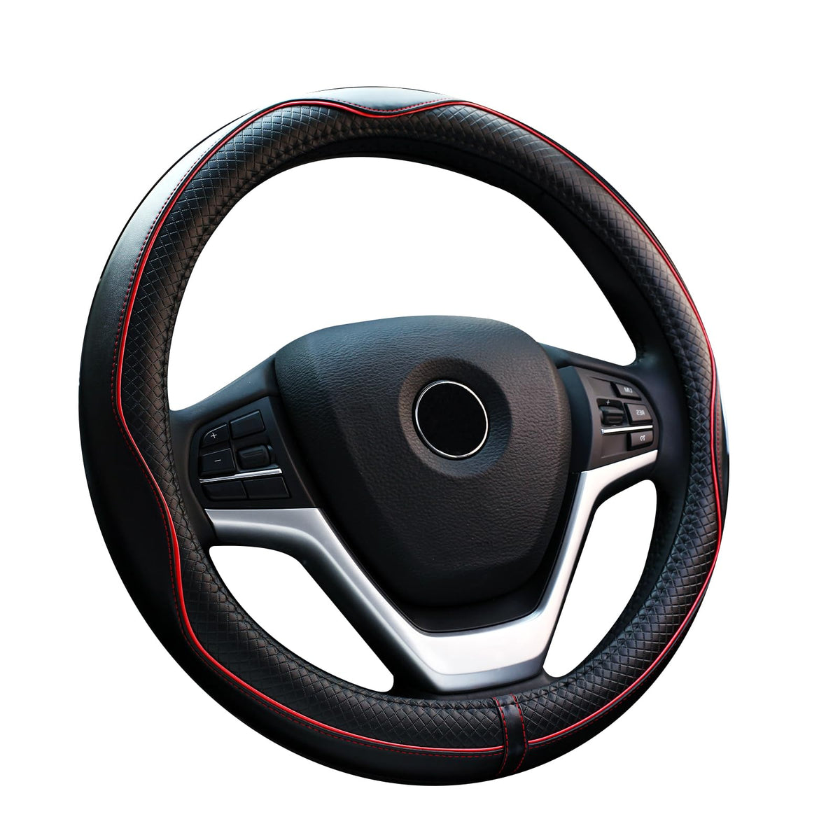 Valleycomfy Steering Wheel Covers Universal 15 inch - Genuine Leather