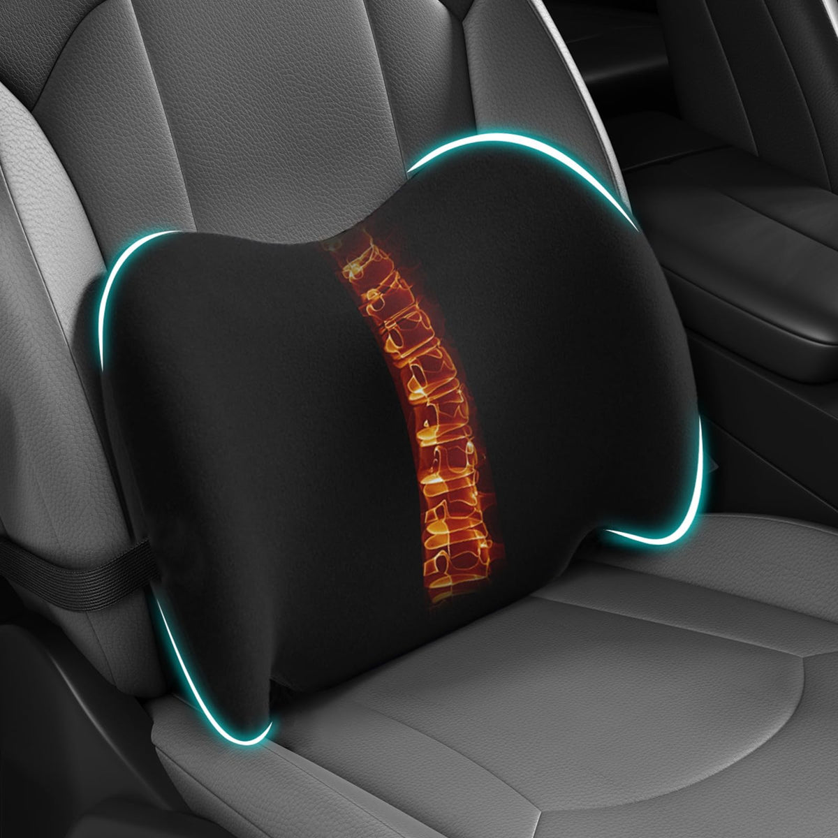 BYMECOST Lumbar Support Pillow for Car, Memory Foam Car Back Cushion