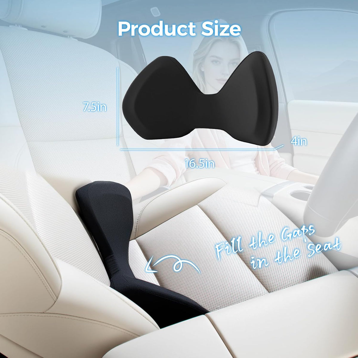 BABUR Lumbar Support Pillow for Car, Back Cushion for Low Back Pain Relief