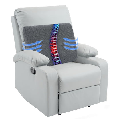 HOMBYS Lumbar Support Pillow for Recliner Chair, Memory Foam Back Support Cushion for Elderly,Extra Large Lumbar Support Pillow,Thick Backrest for Home Reading (Grey, 20“x13.5"x5")