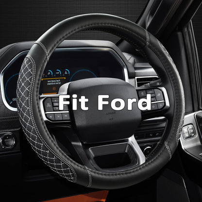 West Llama Customized Auto Car Steering Wheel Cover for Ford F-150, F-250, F-350, Expedition (Black)