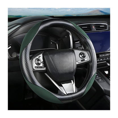 Moly Magnolia 15 Inch Car Steering Wheel Cover, Black-1