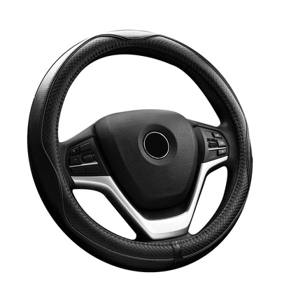 Valleycomfy Steering Wheel Covers Universal 15 inch - Genuine Leather