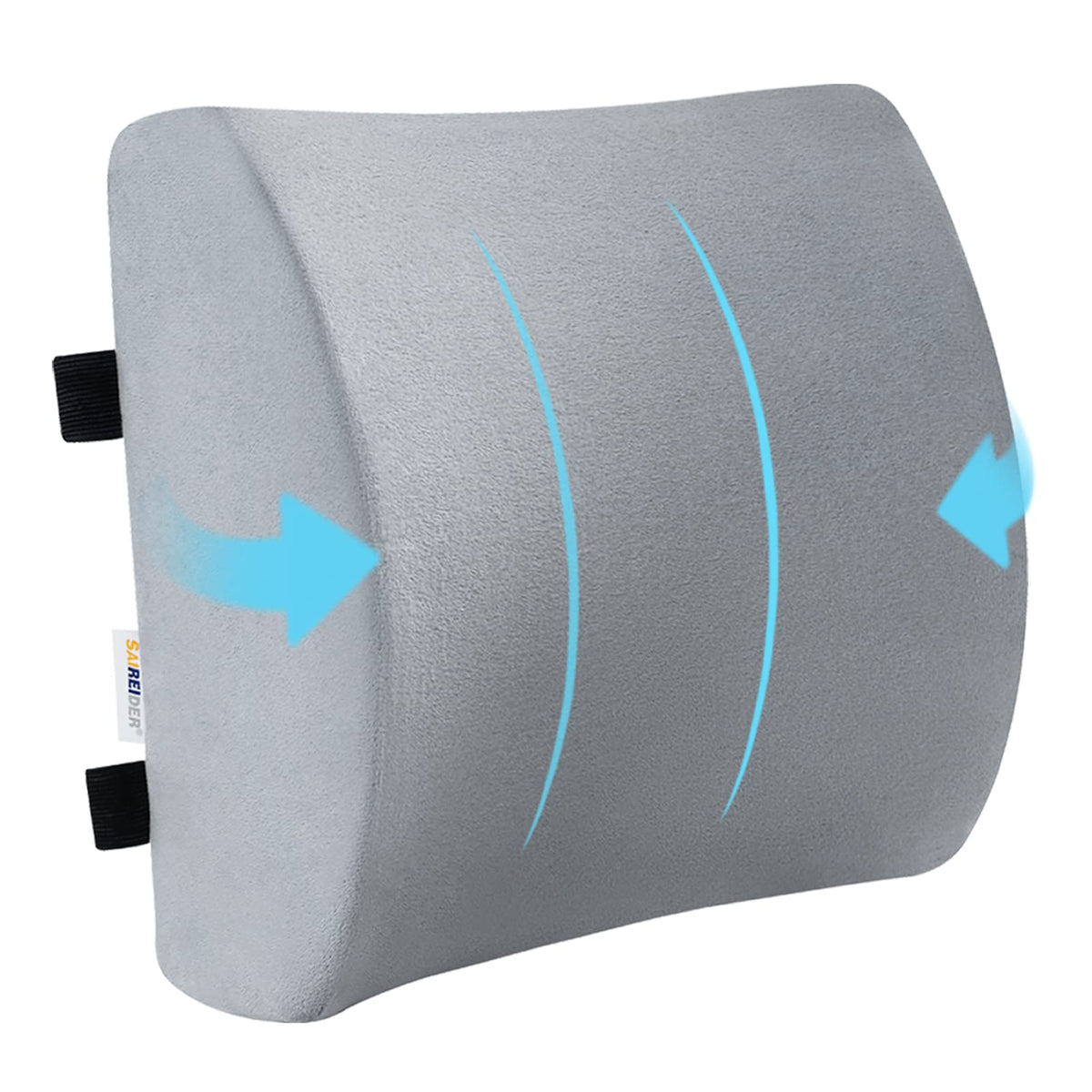 SAIREIDER Seat Cushion and Lumbar Support Pillow for Office Chair, Memory Foam Car Seat Cushions Back Support Pillows, Help Relieve Pain of Back, Lumbar, Tailbone and Sciatic Nerve（Black）