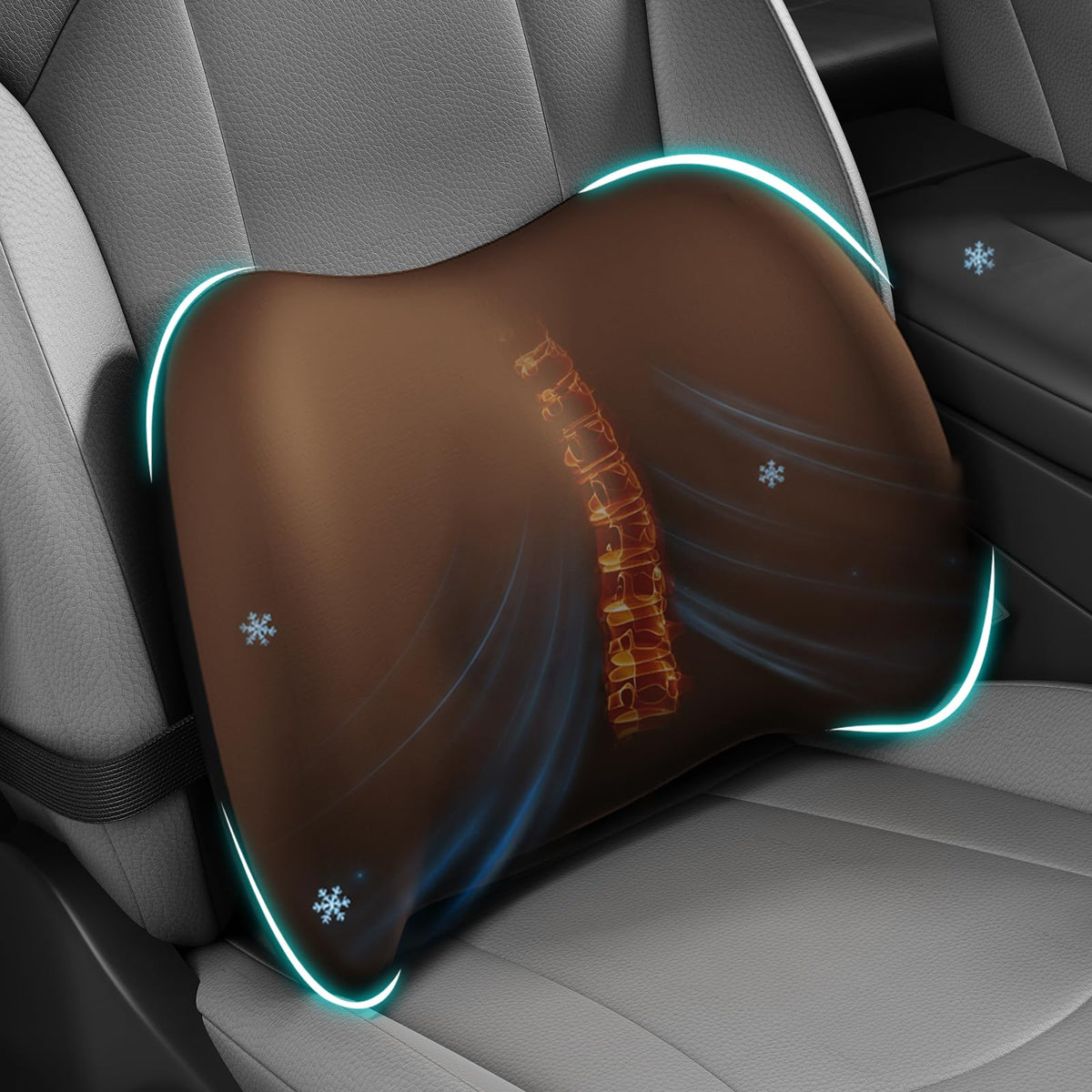 BYMECOST Lumbar Support Pillow for Car, Memory Foam Car Back Cushion