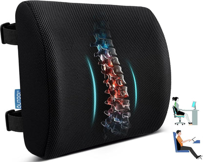 Lumbar Support Pillow for Office Chair, Office Home Essentials,Gifts for Mom,Dad, Back Support Pillow for Car, Chair Cushions,Back Pain Relief Improve Posture,Mesh Cover Double Adjustable Straps