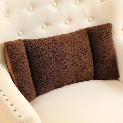 Queekay Fleece Lumbar Support Pillow 3 Section for Office Chair, Gray