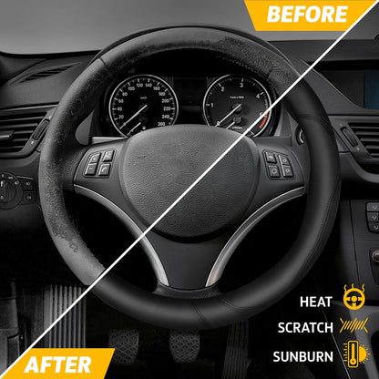 EcoNour Car Steering Wheel Cover, Black Steering Wheel Cover Women & Men