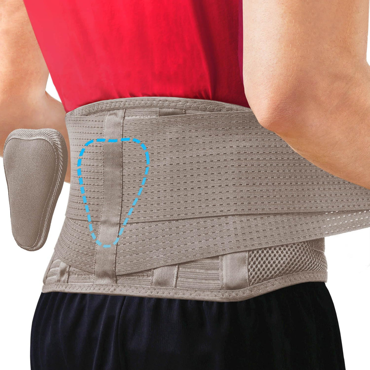 Sparthos Back Brace for Women & Men, Sciatica, Lower Back Pain - Black-S