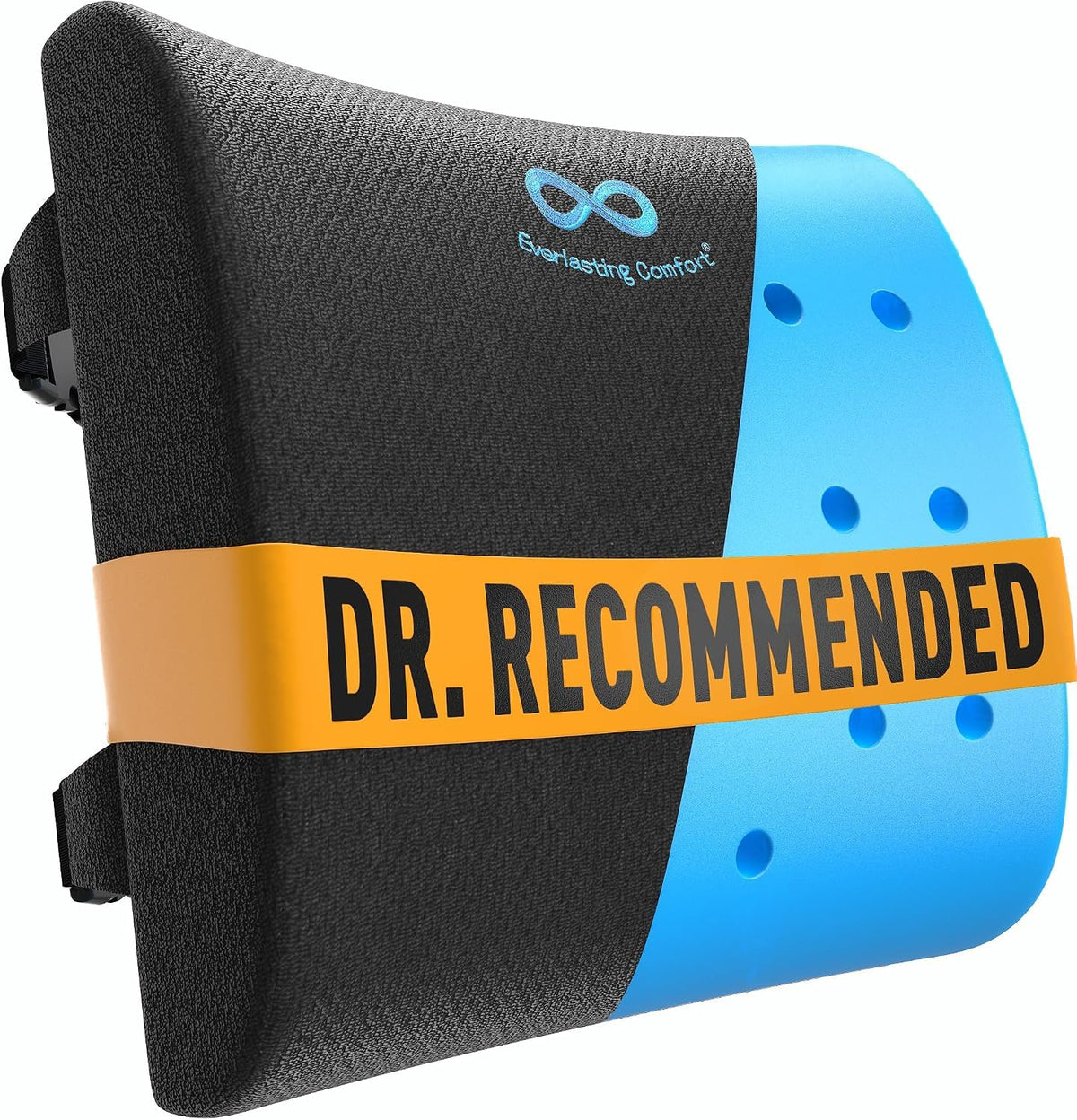 Everlasting Comfort Lumbar Support Pillow for Office Chair - Improves Posture, Promotes Back Pain Relief - Superior Back Support for Gaming and Desk Chairs - Lumbar Pillow for Car, Couch