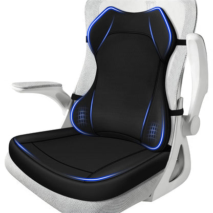 Seat Cushion,Lumbar Support Pillow for Office Chair,Ergonomic Memory Foam Back Support Pillow, High Density Foam Chair Cushion for Sciatica Pain Relief Coccyx Pad for Chair,Car,Desk,Black