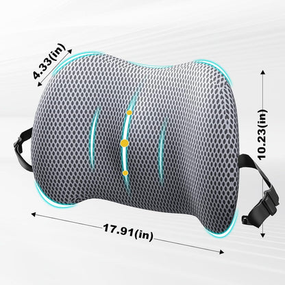 BYMECOST Lumbar Support Pillow for Car, Memory Foam Car Back Cushion