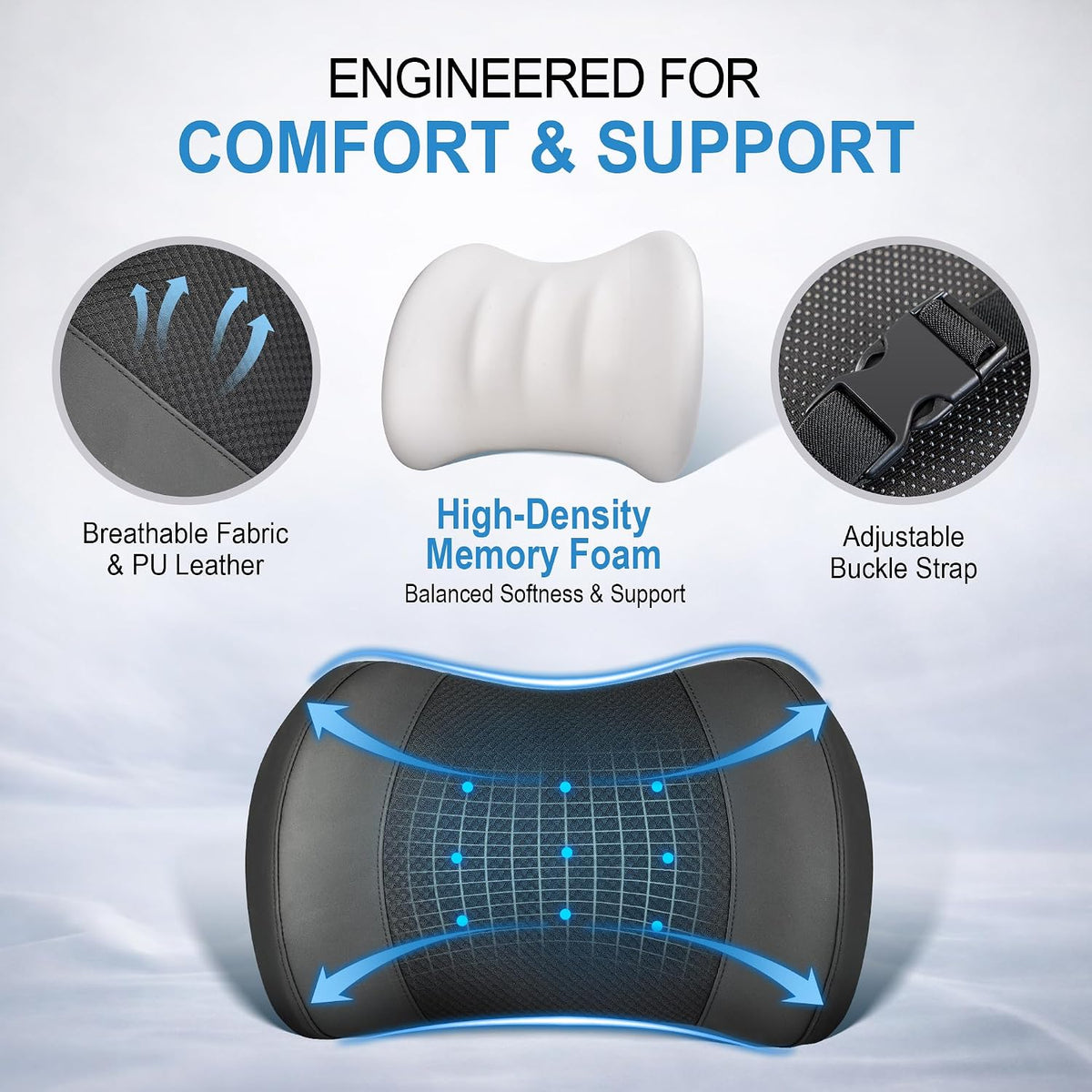 Lofty Aim Lumbar Support Pillow for Car, Car Seat Back Support for Driving