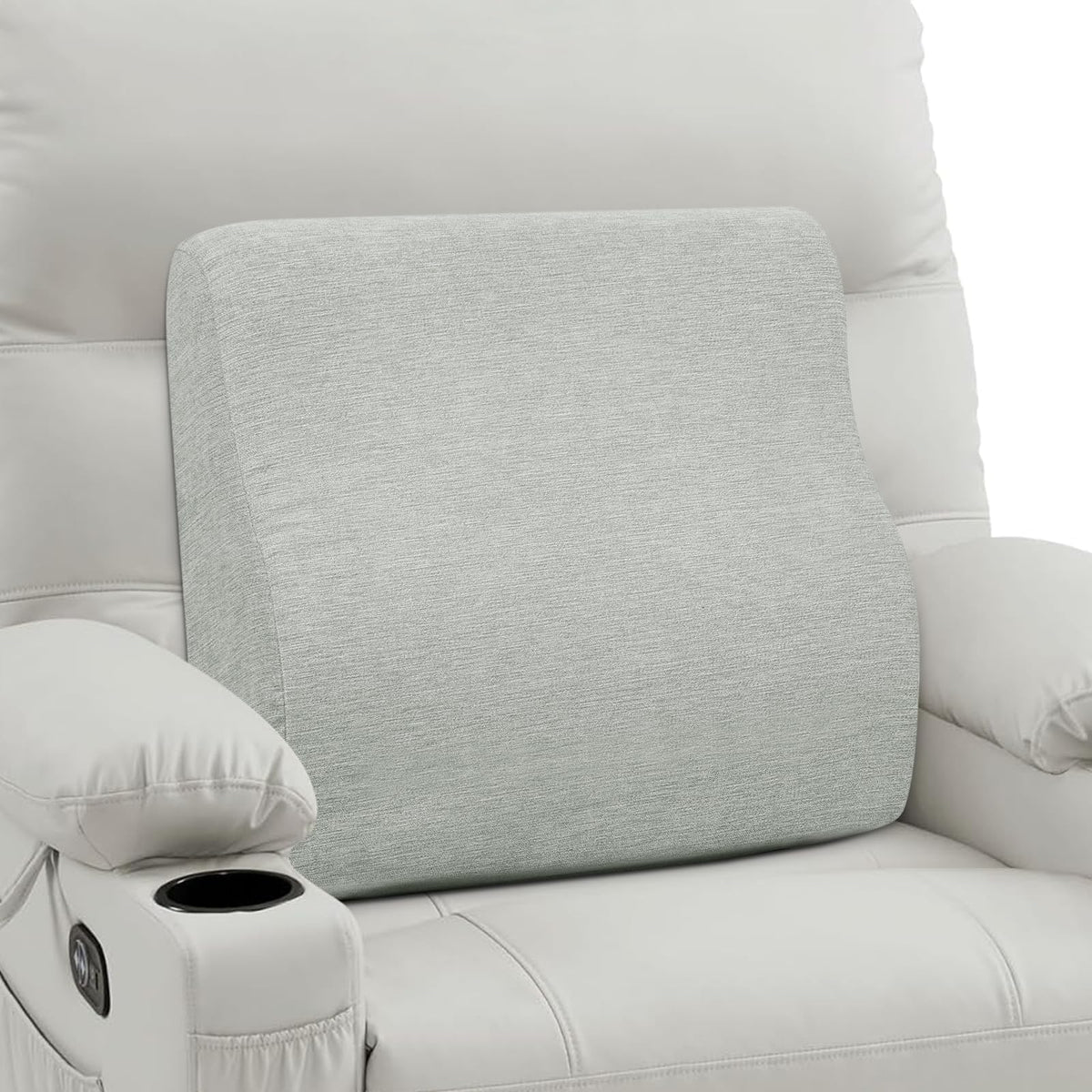Back Support Pillow for Recliner Dual Layer Lumbar Support Pillow with Gel Memory Foam Ergonomic Orthopedic Couch Lumbar Cushions for Elderly Lower Back Pain Relief Washable Cover Brown
