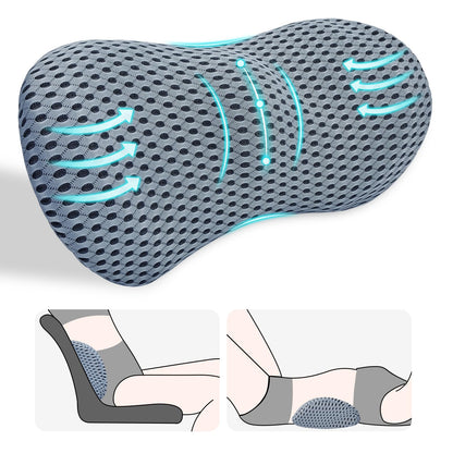 kasney Lumbar Support Pillow for Office Chair, Back Support Pillow, Gray