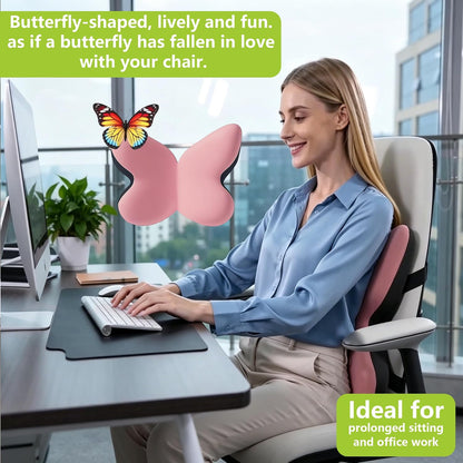 Memory Foam Lumbar Support Pillow,Back Support for Office Chair,Back Pillow for Chair,Ergonomic Lower Back Cushion for Desk Chair,Computer Chair,Gaming Chair and Car Seat,Washable Cover(Pink)