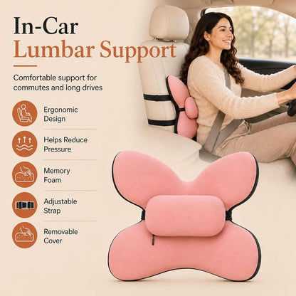 Lumbar Support Pillow for Office Chair & Car, Desk Chair Back Cushion,,Pink