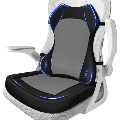 Seat Cushion,Lumbar Support Pillow for Office Chair,Ergonomic Memory Foam Back Support Pillow, High Density Foam Chair Cushion for Sciatica Pain Relief Coccyx Pad for Chair,Car,Desk,Black