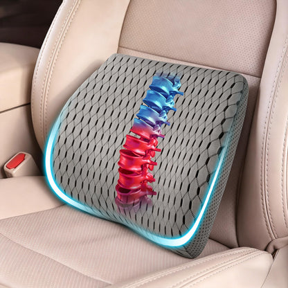 Lumbar Support Pillow for Car & Office Chair - High-Density Memory Foam Back Cushion for Sciatica & Lower Back Pain Relief - Non-Slip Support for Driving & Desk Workers