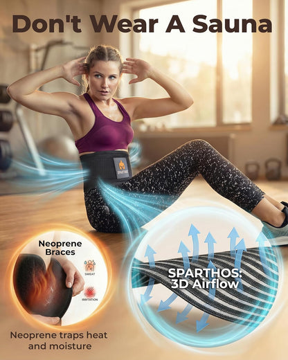 Sparthos Back Brace for Women & Men, Sciatica, Lower Back Pain - Black-L