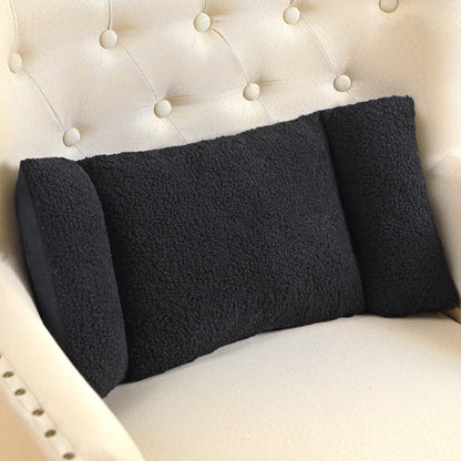 Queekay Fleece Lumbar Support Pillow 3 Section for Office Chair, Gray
