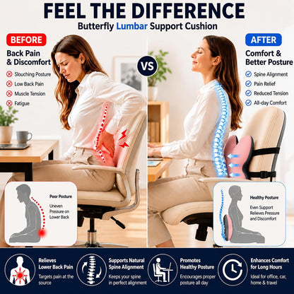 Memory Foam Lumbar Support Pillow,Back Support for Office Chair,Back Pillow for Chair,Ergonomic Lower Back Cushion for Desk Chair,Computer Chair,Gaming Chair and Car Seat,Washable Cover(Pink)
