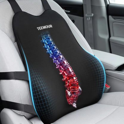 Teemour High Back Support Pillow for Office Chair, Fully Support Back Cushion - Memory Foam Lumbar Support Pillow for Office Chair, Desk, Gaming Chair, Promotes Posture Pain Relief Adjustable Straps