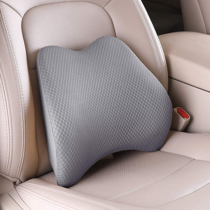 Memory Foam Lumbar Support Pillow for Car - Lower Back Support Cushion for Driving, Back Pain Relief for Car Seat, Office Chair, Wheelchair (Black)