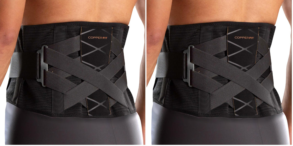 Copper Fit X-Back Brace for Lower Back Pain, Lumbar Support, Herniated Disc, Sciatica, Arthritis – Adjustable, Breathable Design - for Men and Women (Large/XLarge)