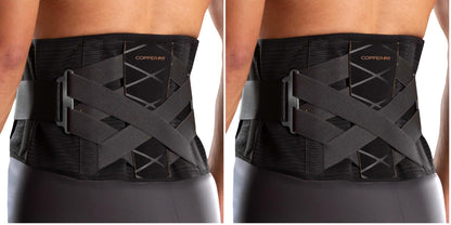 Copper Fit X-Back Brace for Lower Back Pain, Lumbar Support, Herniated Disc, Sciatica, Arthritis – Adjustable, Breathable Design - for Men and Women (Large/XLarge)