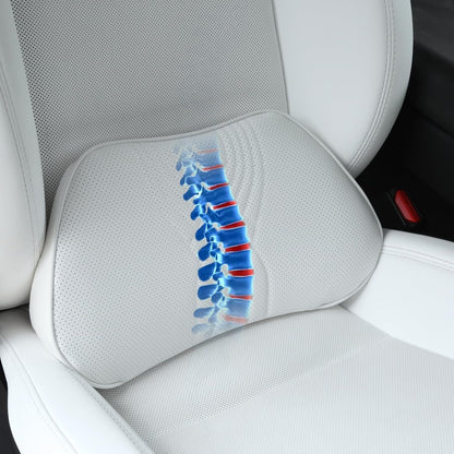 Lumbar Support Pillow for Car Seat, Office Chair, White, 1PC