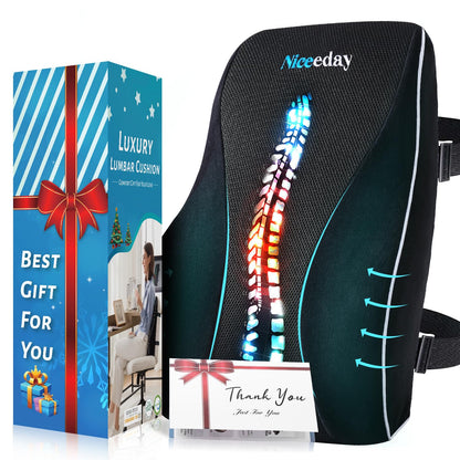 Niceeday Lumbar Support Pillow for Office Chair Car Back Support Pillow, Memory Foam Gaming Chair Desk Chair Back Cushion for Lower Back Pain Relief, Ergonomic Back Rest,Office Home Essentials