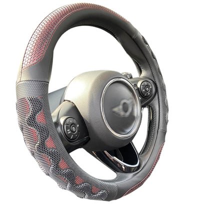 PINCTROT Steering Wheel Cover Great Grip Honeycomb Design 15 Inch All Black