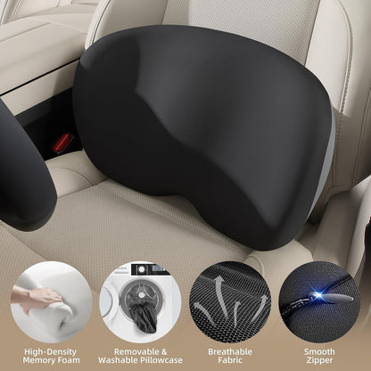 BEBAS Ergonomic Memory Foam Lumbar Support Pillow for Car, BlackGray