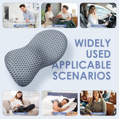 kasney Lumbar Support Pillow for Office Chair, Back Support Pillow, Gray