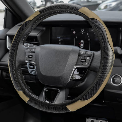 Car Steering Wheel Cover, Steering Wheel Accessories, 15 Inch Microfiber Leather Carbon Fiber Soft Anti-Slip Breathable, Car Accessories Elastic Non-Slip Cover for Most Vehicles
